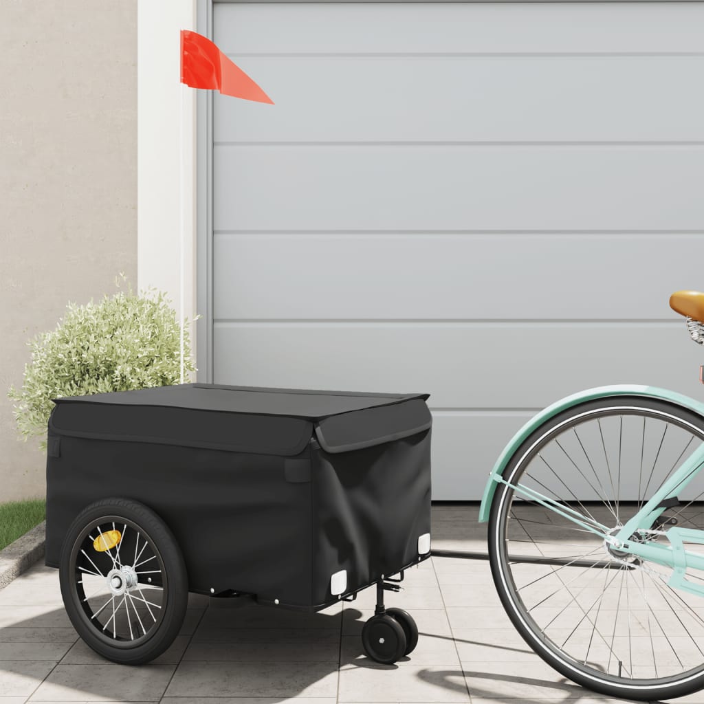 Vidaxl Fahrradanhänger 45 kg Eisen schwarz