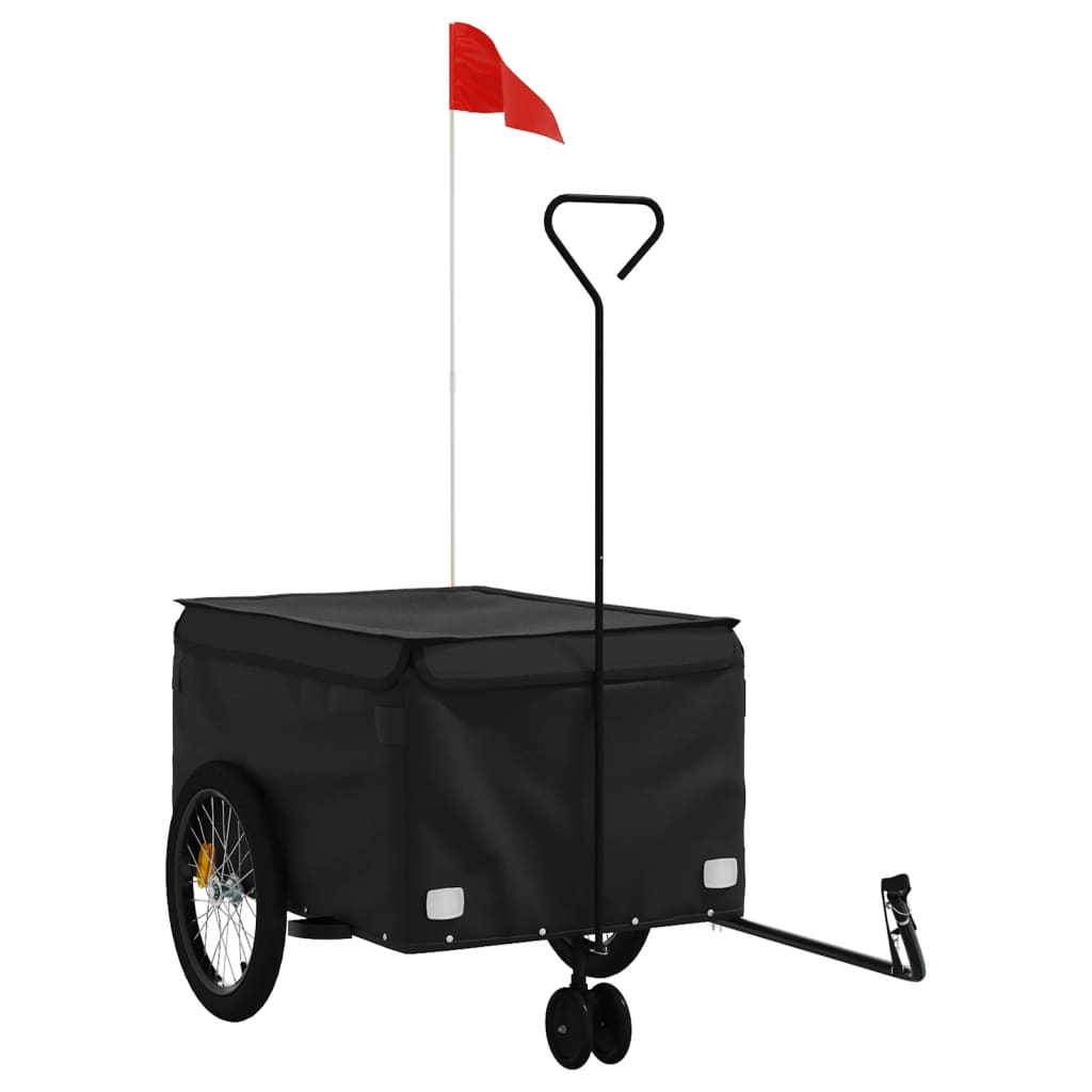 Vidaxl Fahrradanhänger 45 kg Eisen schwarz