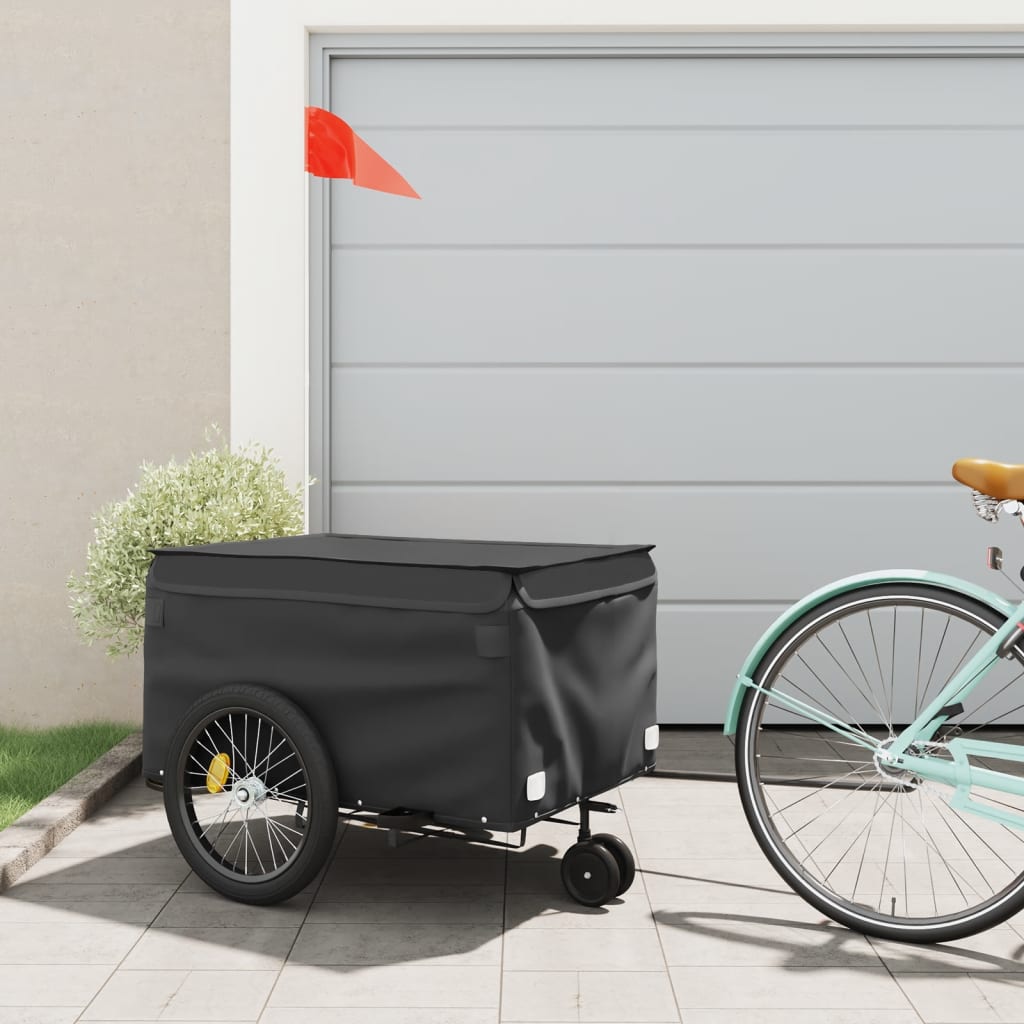 Vidaxl Fahrradanhänger 45 kg Eisen schwarz