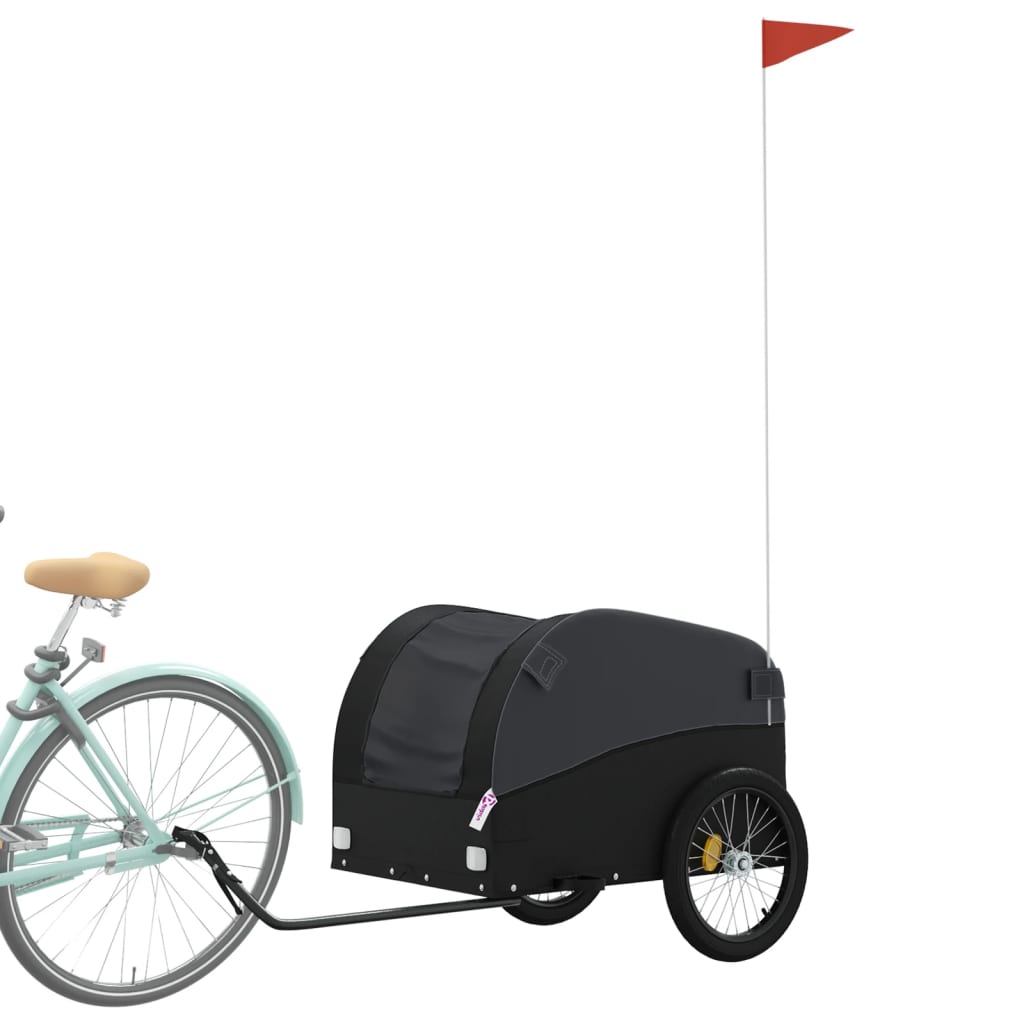 Vidaxl Fahrradanhänger 45 kg Eisen schwarz