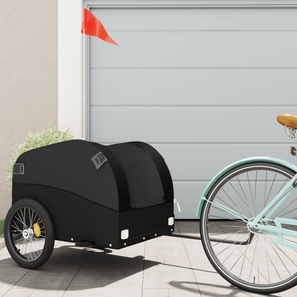 Vidaxl Fahrradanhänger 45 kg Eisen schwarz