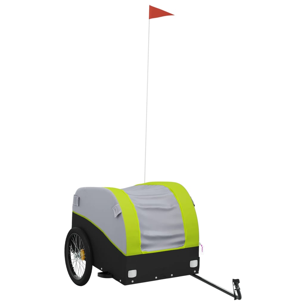 Vidaxl Fahrradanhänger 45 kg Eisen schwarz und grün