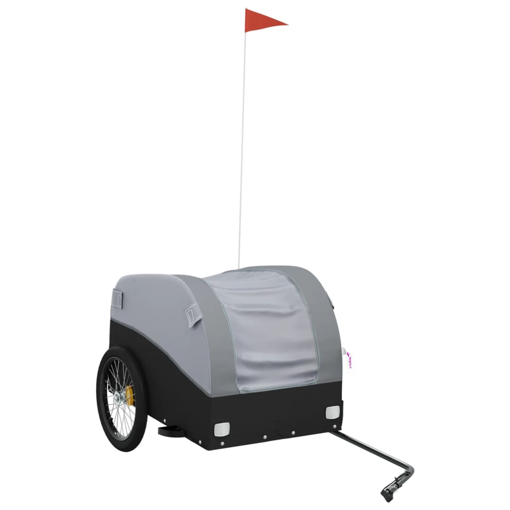 Vidaxl Fahrradanhänger 45 kg Eisen schwarz und grau