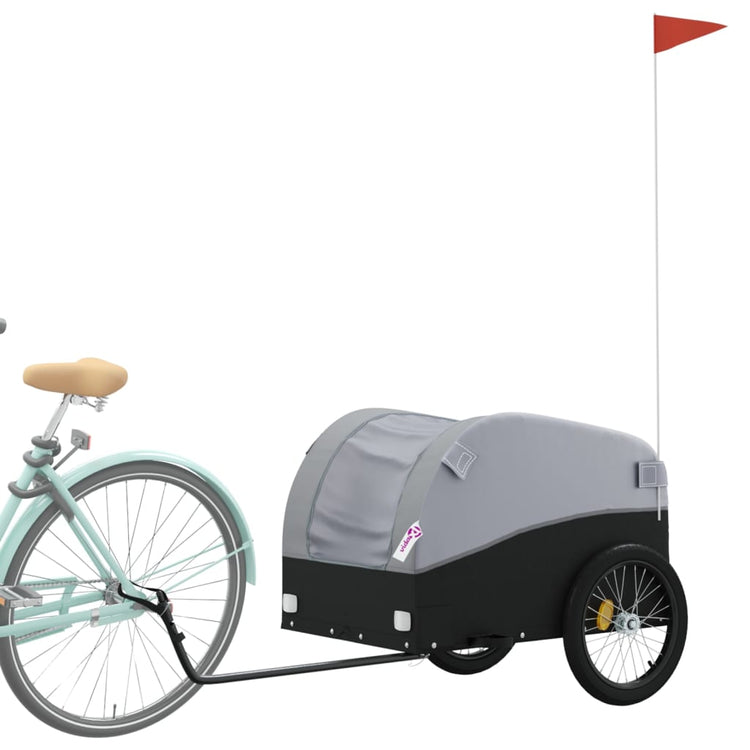 Vidaxl Fahrradanhänger 45 kg Eisen schwarz und grau