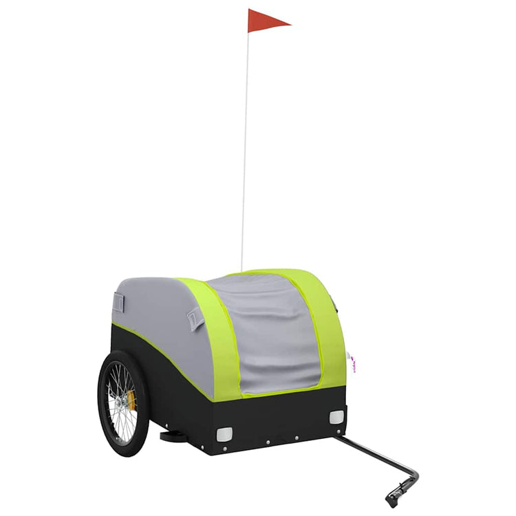 Vidaxl Fahrradanhänger 45 kg Eisen schwarz und grün