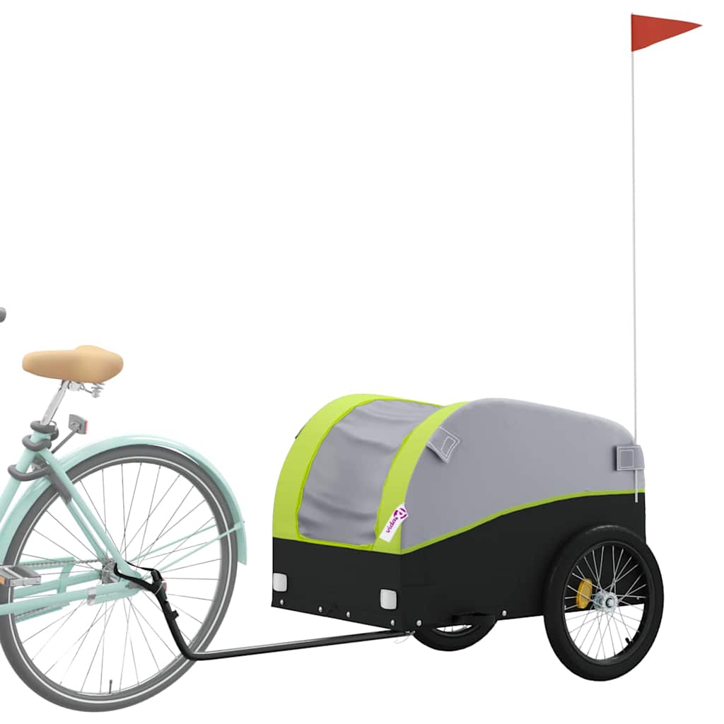 Vidaxl Fahrradanhänger 45 kg Eisen schwarz und grün