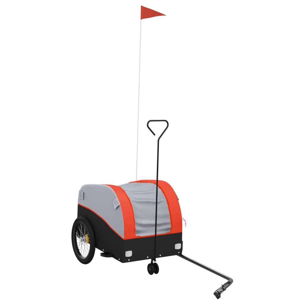 Vidaxl -Fahrradanhänger 30 kg Eisenschwarz und Orange