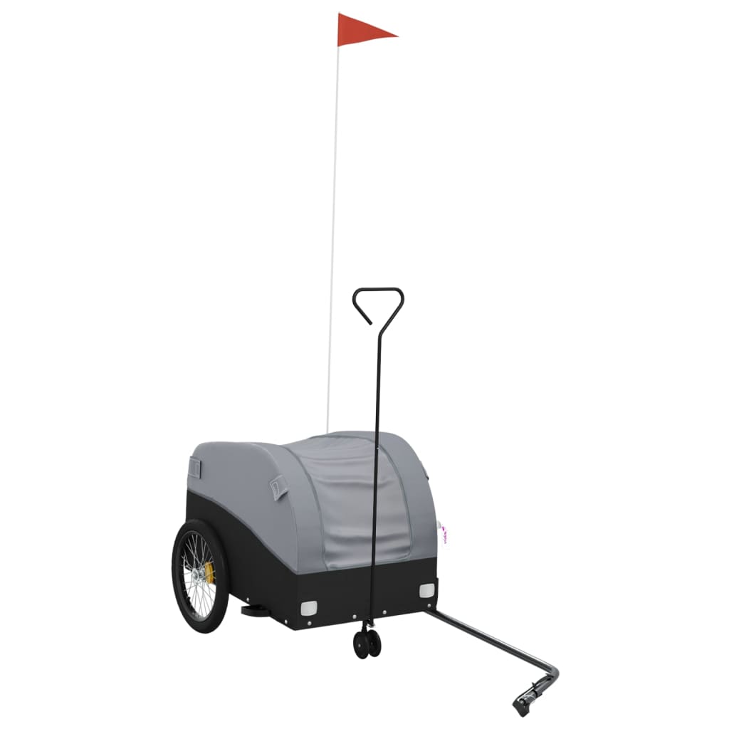 Vidaxl Fahrradanhänger 30 kg Eisen schwarz und grau