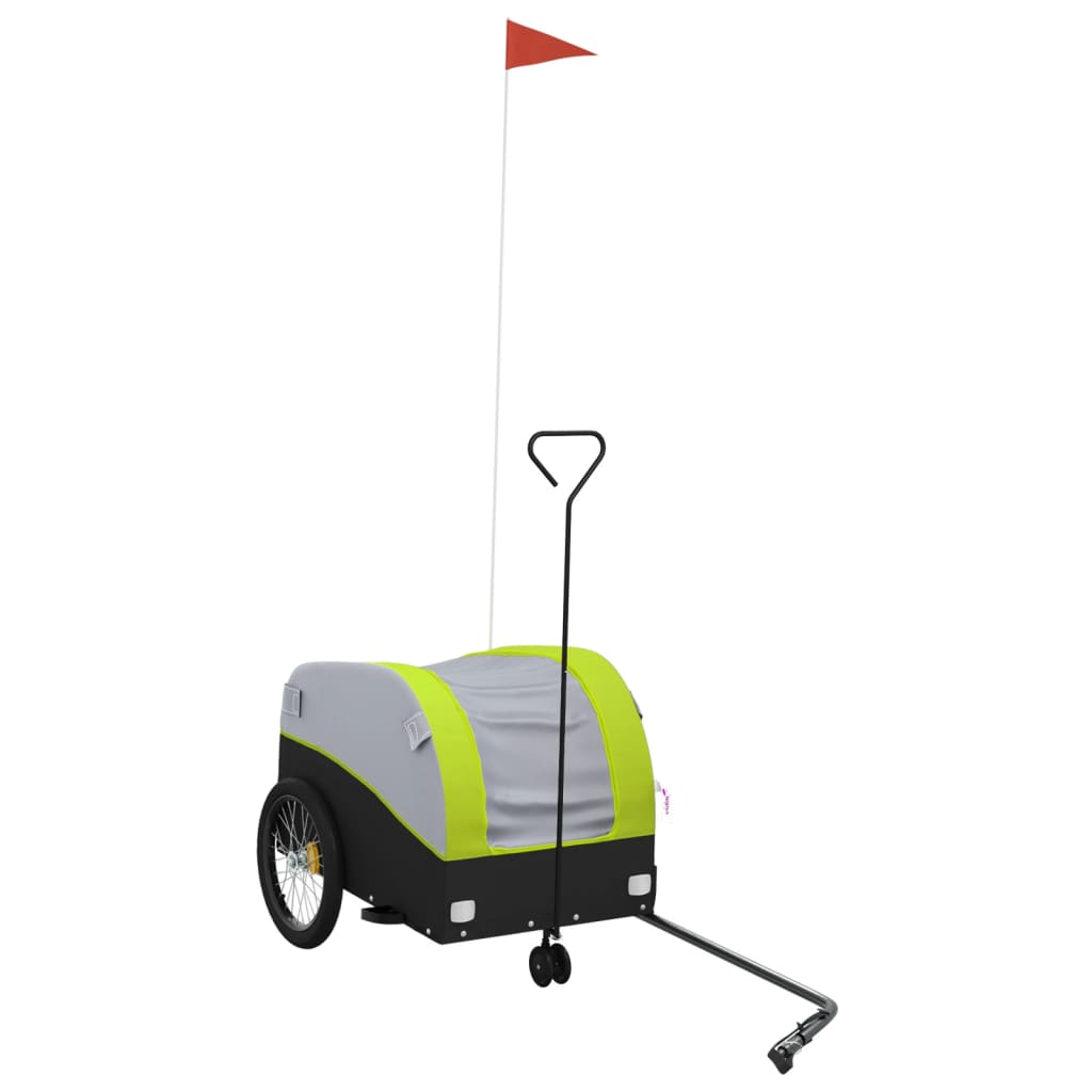 Vidaxl Fahrradanhänger 30 kg Eisen schwarz und grün