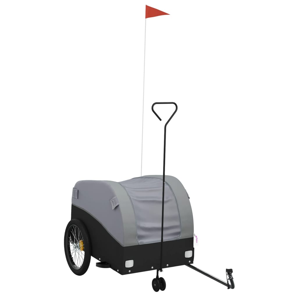 Vidaxl Fahrradanhänger 45 kg Eisen schwarz und grau