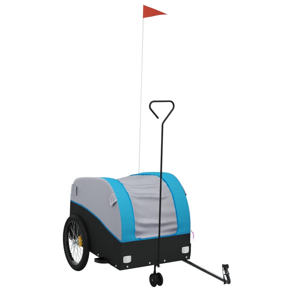 Vidaxl Fahrradanhänger 45 kg Eisen schwarz und blau
