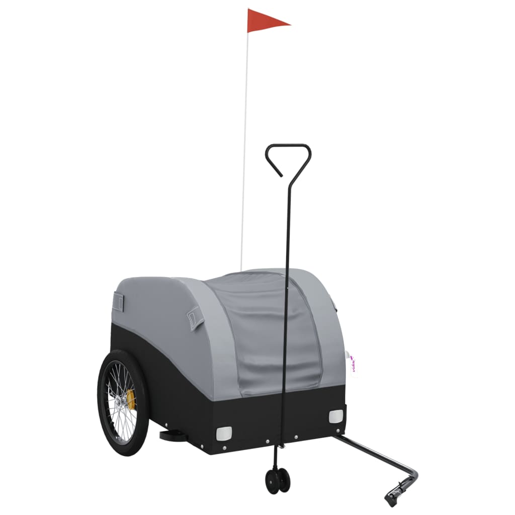 Vidaxl Fahrradanhänger 45 kg Eisen schwarz und grau