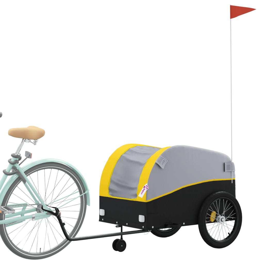 Vidaxl Fahrradanhänger 45 kg Eisen schwarz und gelb