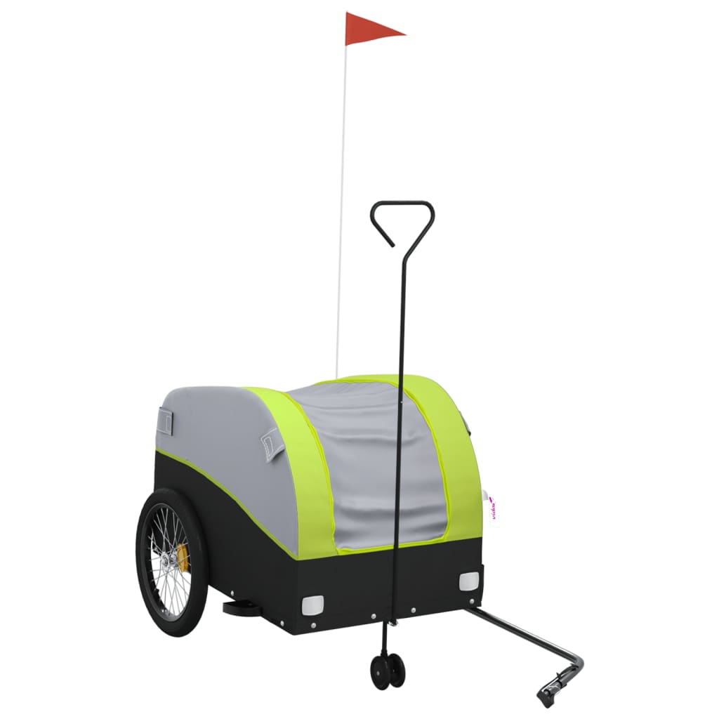 Vidaxl Fahrradanhänger 45 kg Eisen schwarz und grün