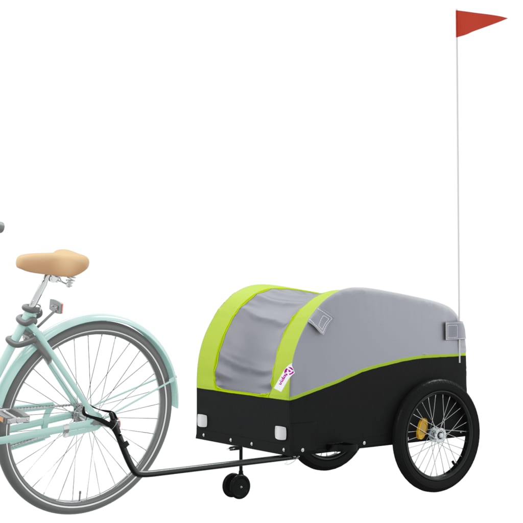 Vidaxl Fahrradanhänger 45 kg Eisen schwarz und grün