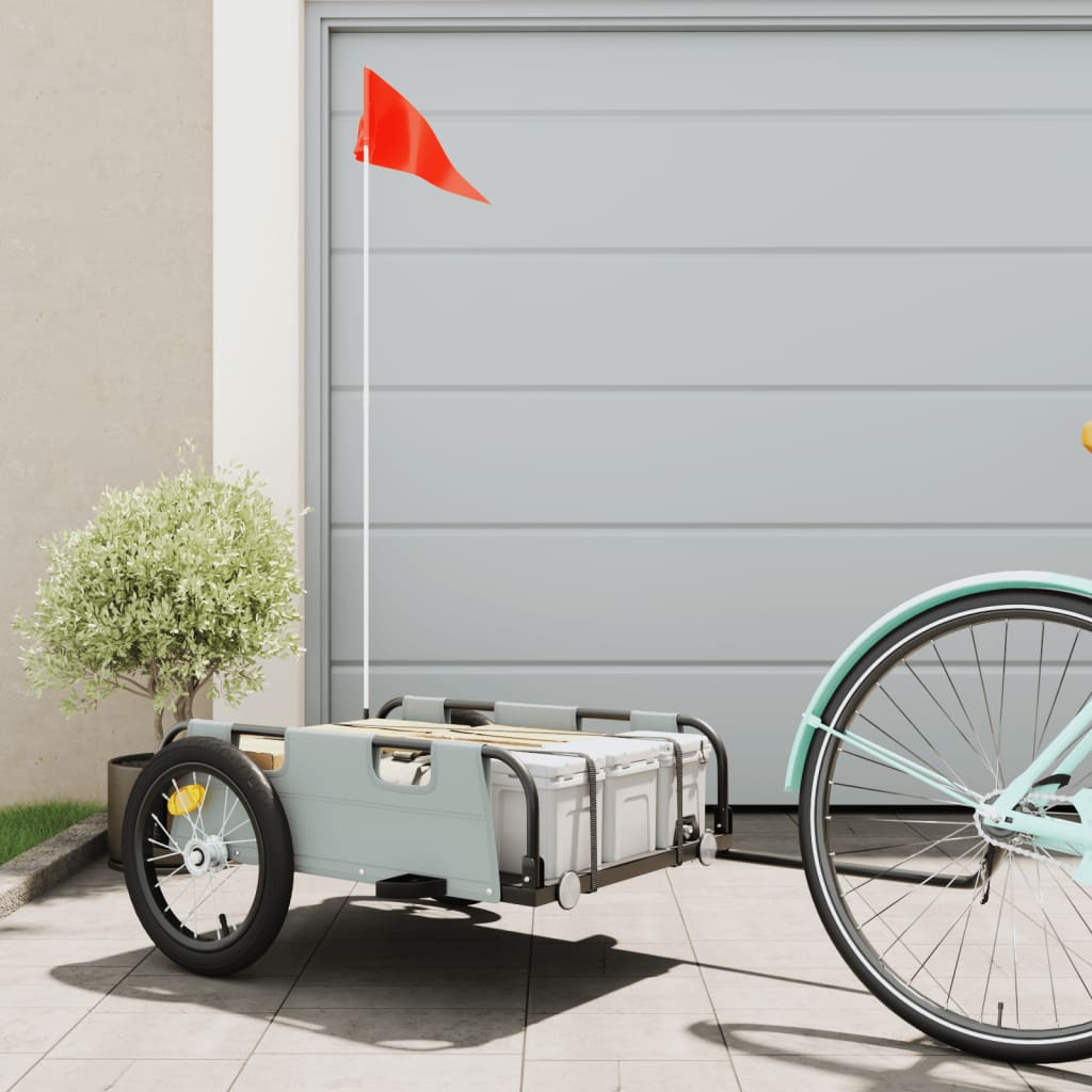 Vidaxl Fahrradanhänger Oxford-Stoff und Eisengrau