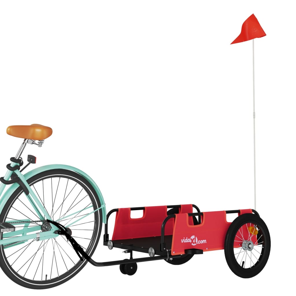 Vidaxl Fahrradanhänger Oxford Stoff und Eisenrot