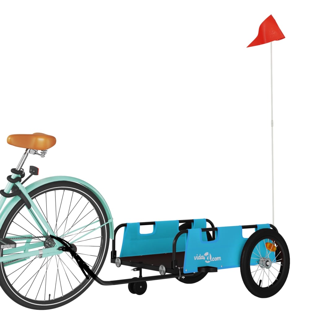 Vidaxl Fahrradanhänger Oxford Stoff und Eisenblau