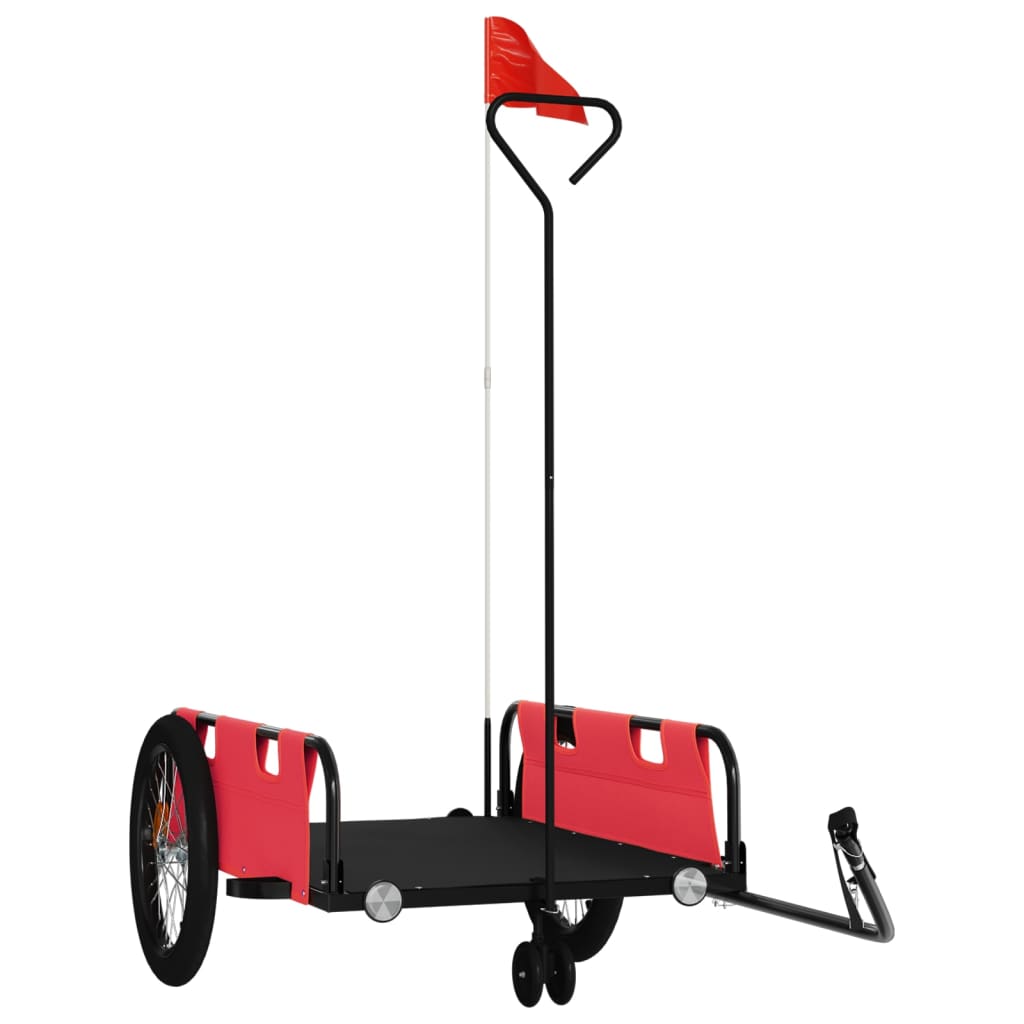 Vidaxl Fahrradanhänger Oxford Stoff und Eisenrot und Schwarz