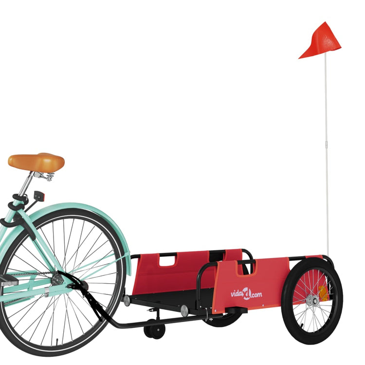 Vidaxl Fahrradanhänger Oxford Stoff und Eisenrot und Schwarz