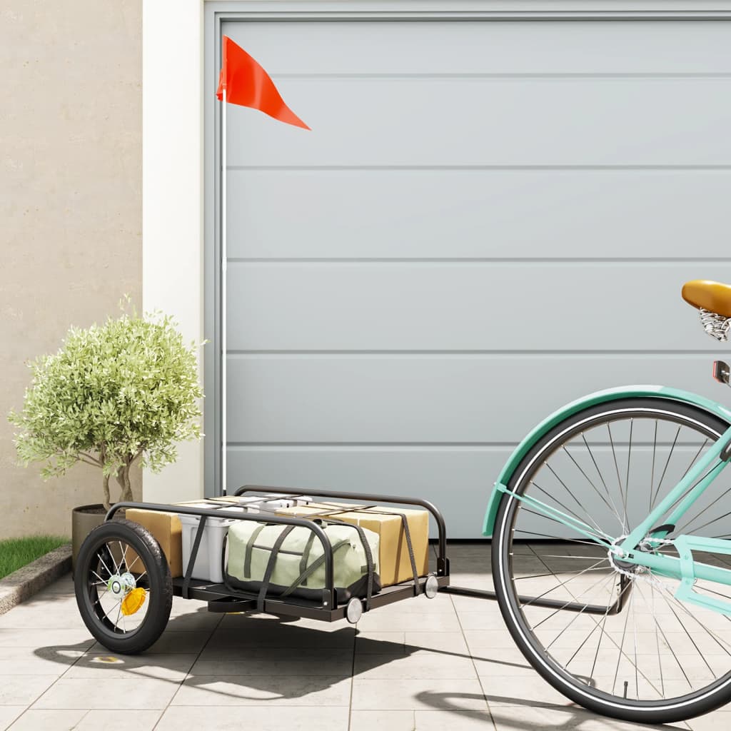 Vidaxl Fahrradanhänger 122x53x31 cm Eisenschwarz