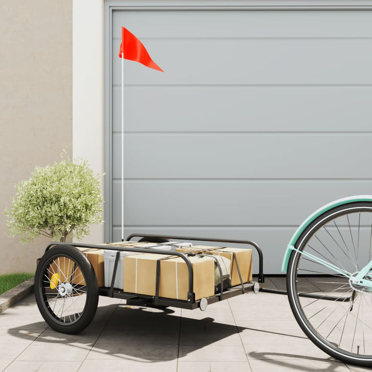 Vidaxl Fahrradanhänger 135x70x37 cm Eisenschwarz