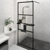 Vidaxl Walk-in Duschwand mit Regal 80x195 cm Esg-Glas Aluminium Schwarz