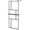 Vidaxl Walk-in Duschwand mit Regal 80x195 cm Esg-Glas Aluminium Schwarz