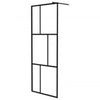 Vidaxl Walk-in Duschwand mit Regal 80x195 cm Esg-Glas Aluminium Schwarz
