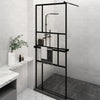 Vidaxl Walk-in Duschwand mit Regal 80x195 cm Esg-Glas Aluminium Schwarz