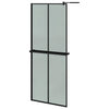 Vidaxl Walk-in Duschwand mit Regal 80x195 cm Esg-Glas Aluminium Schwarz