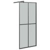 Vidaxl Walk-in Duschwand mit Regal 80x195 cm Esg-Glas Aluminium Schwarz