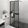 Vidaxl Walk-in Duschwand mit Regal 80x195 cm Esg-Glas Aluminium Schwarz