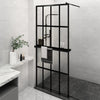Vidaxl begehete Duschwand mit Regal 90x195 cm Esg-Glas Aluminium Schwarz