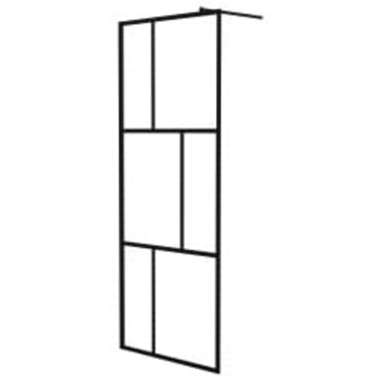 Vidaxl begehete Duschwand mit Regal 90x195 cm Esg-Glas Aluminium Schwarz