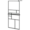 Vidaxl begehete Duschwand mit Regal 90x195 cm Esg-Glas Aluminium Schwarz