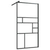 Vidaxl begehete Duschwand mit Regal 90x195 cm Esg-Glas Aluminium Schwarz