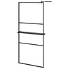 Vidaxl begehete Duschwand mit Regal 90x195 cm Esg-Glas Aluminium Schwarz