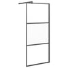 Vidaxl begehete Duschwand mit Regal 90x195 cm Esg-Glas Aluminium Schwarz