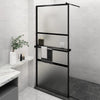 Vidaxl begehete Duschwand mit Regal 90x195 cm Esg-Glas Aluminium Schwarz