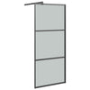 Vidaxl begehete Duschwand mit Regal 90x195 cm Esg-Glas Aluminium Schwarz