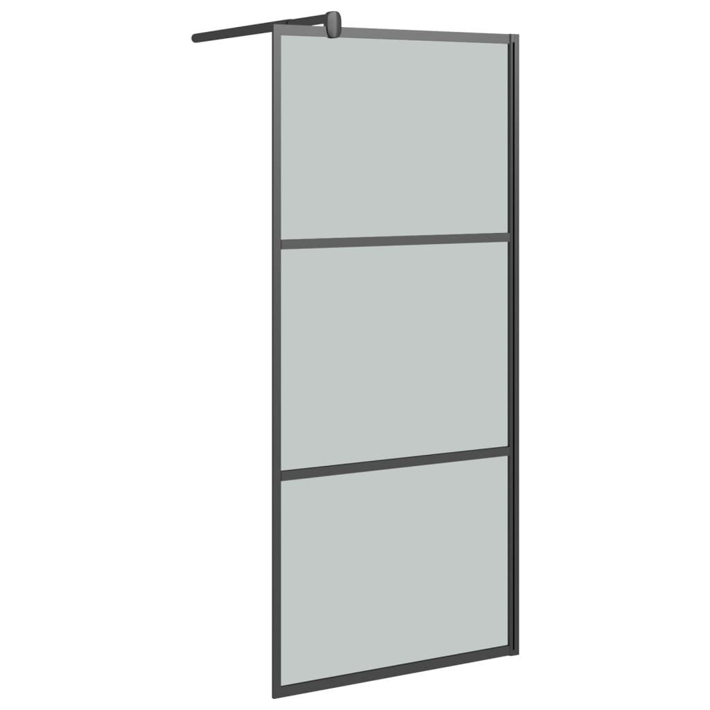 Vidaxl begehete Duschwand mit Regal 90x195 cm Esg-Glas Aluminium Schwarz