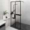 Vidaxl Walk-in Duschwand mit Regal 100x195 cm Esg-Glas Aluminium Schwarz