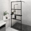 Vidaxl Walk-in Duschwand mit Regal 100x195 cm Esg-Glas Aluminium Schwarz