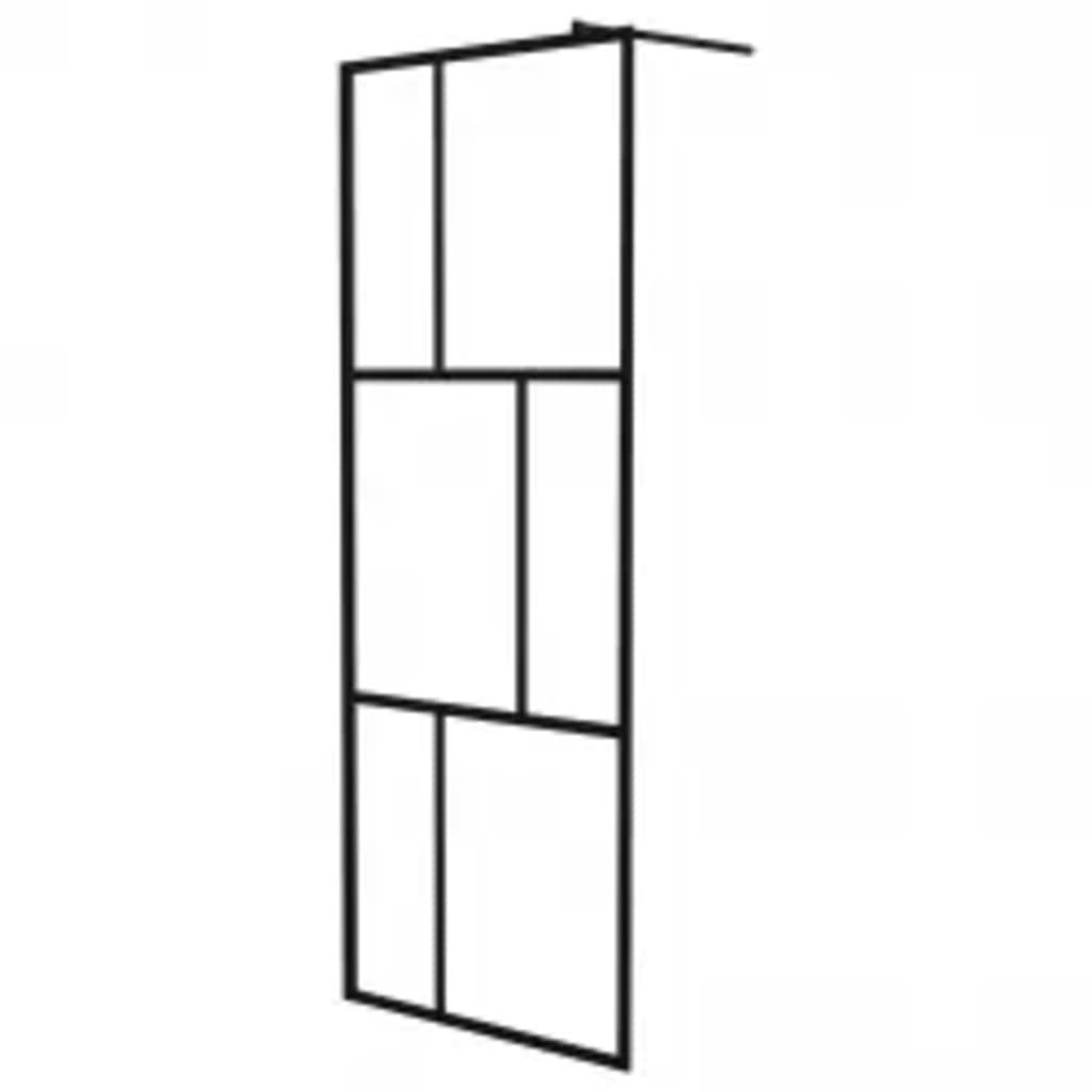 Vidaxl Walk-in Duschwand mit Regal 100x195 cm Esg-Glas Aluminium Schwarz