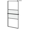 Vidaxl Walk-in Duschwand mit Regal 100x195 cm Esg-Glas Aluminium Schwarz