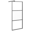 Vidaxl Walk-in Duschwand mit Regal 100x195 cm Esg-Glas Aluminium Schwarz