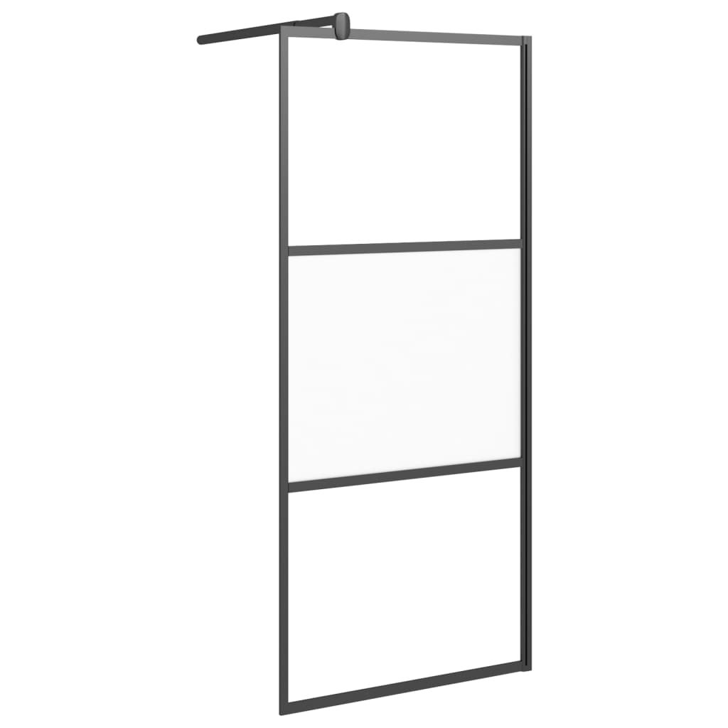 Vidaxl Walk-in Duschwand mit Regal 100x195 cm Esg-Glas Aluminium Schwarz