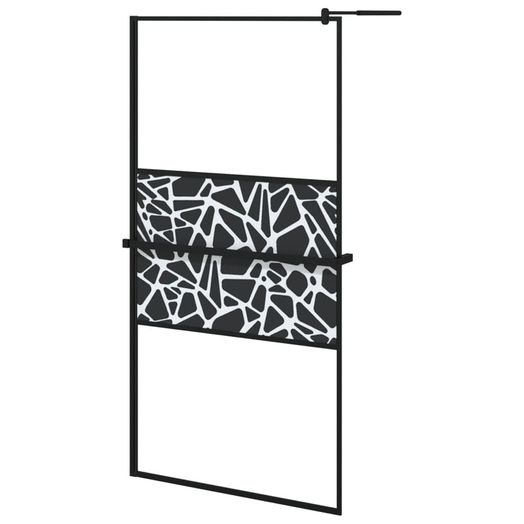 Vidaxl Walk-in Duschwand mit Regal 100x195 cm Esg-Glas Aluminium Schwarz