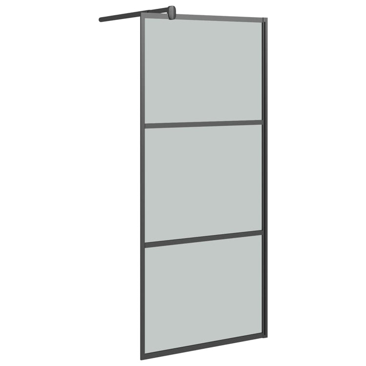 Vidaxl Walk-in Duschwand mit Regal 100x195 cm Esg-Glas Aluminium Schwarz